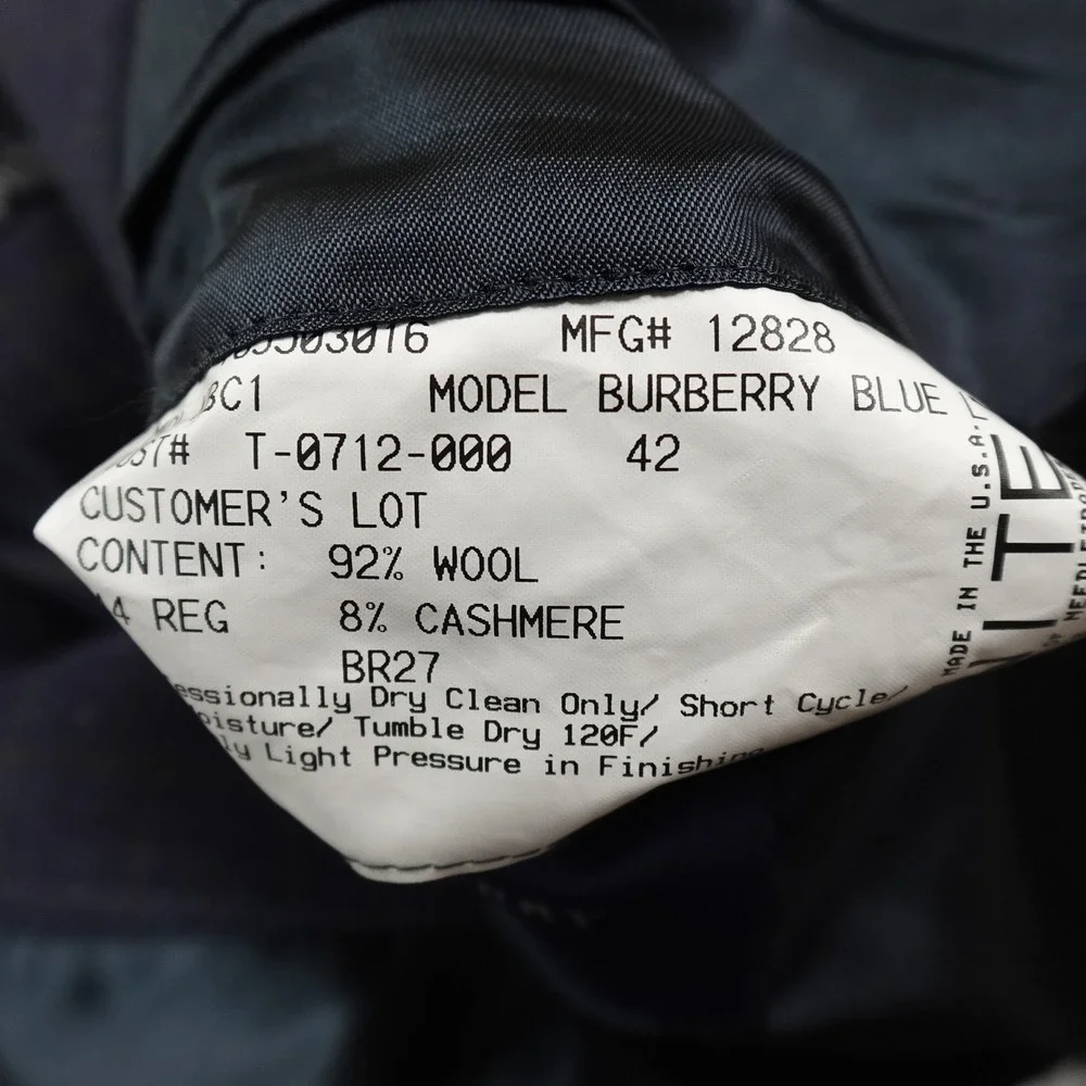 Burberry Blazer Mens 44R Blue Plaid Wool Cashmere Sport Coat Jacket Suit Top USA